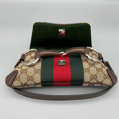 Gucci GG Canvas Horsebit Chain Bag – edle Designer-Tasche Braun Beige Lederdetails